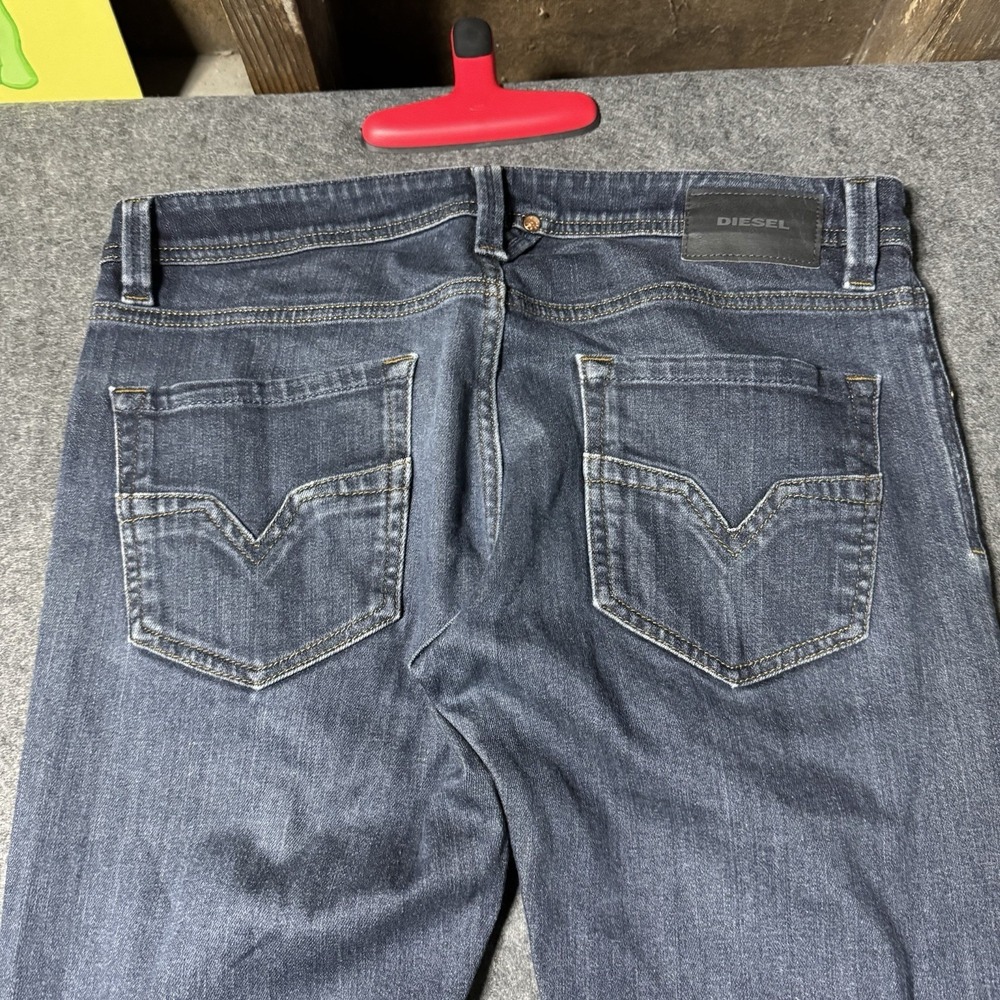 Men's Dark Blue Straight-Leg Jeans - Picture 7 of 11